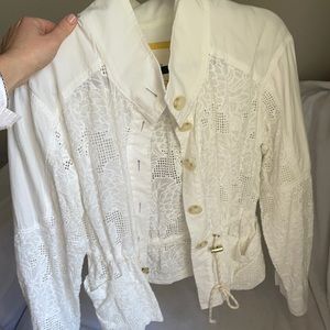 Cute white Anthropologie lace jacket!